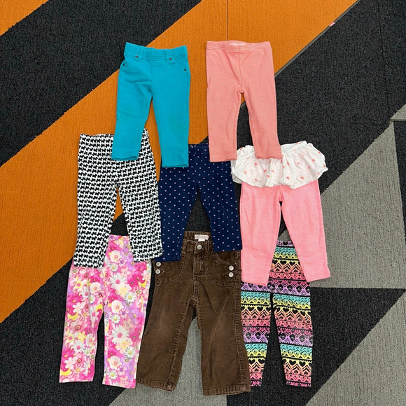 Lot of 8 Baby Girl Toddler Bottoms Bundle Pants Size 18 Months Multi-Color - Picture 2 of 10